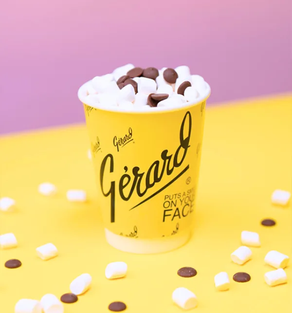 Mug of hot chocolate with marshmallows